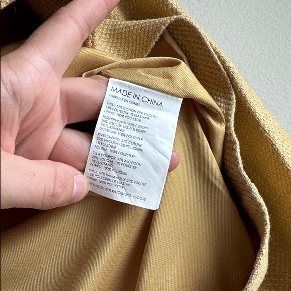 Club Monaco Textured Crop Jacket Yellow Fall Womens size medium - Picture 4 of 5